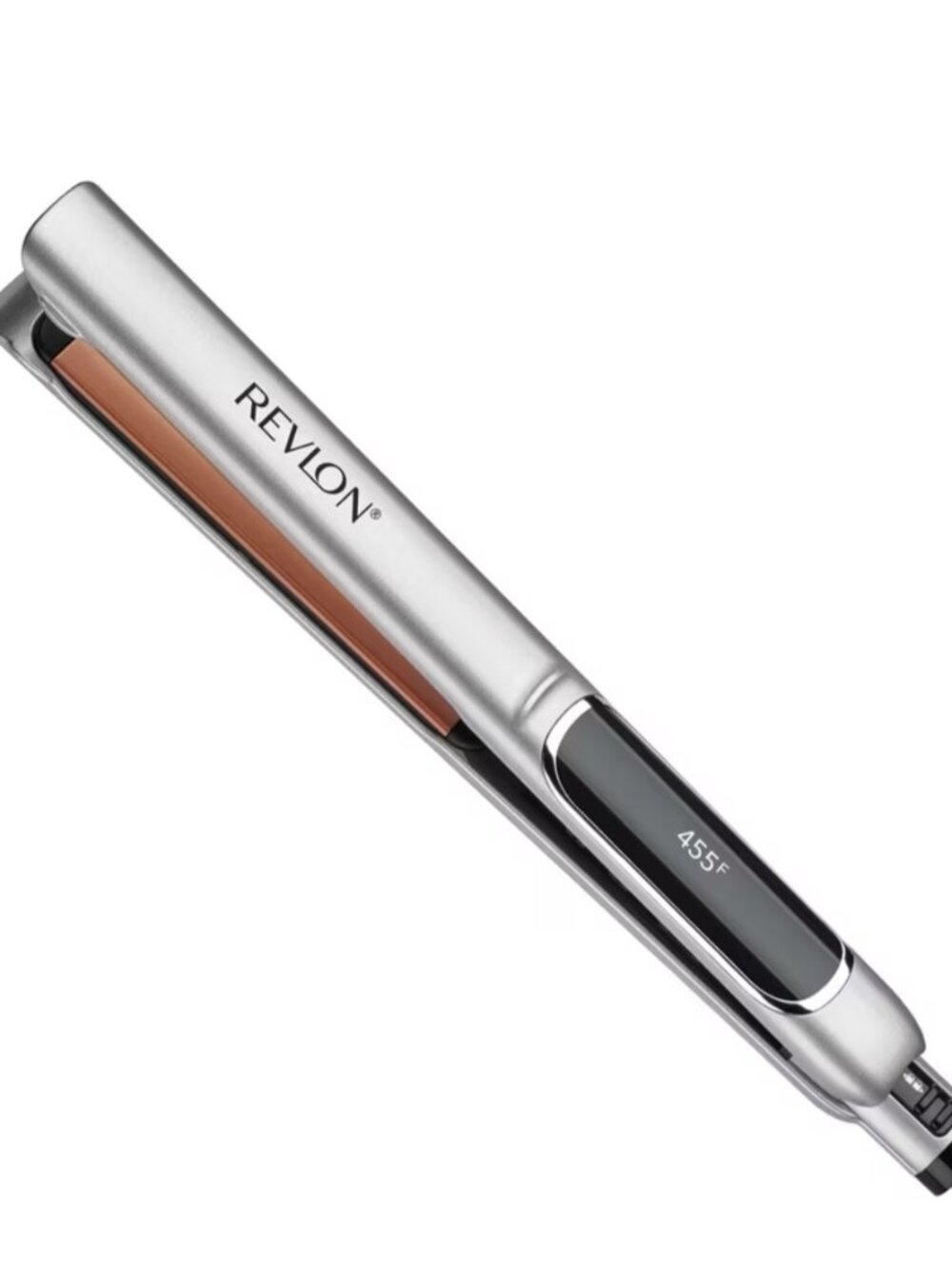 Revlon Extra Long Copper + Ceramic Plates 1" Flat Iron, Silver